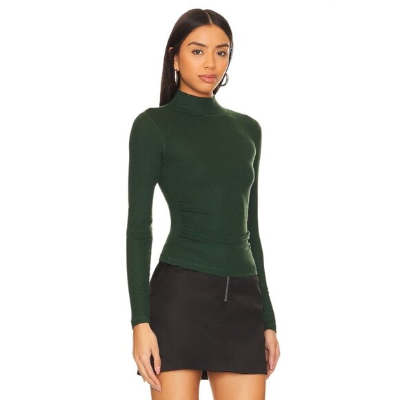 ALLSAINTS Rina Long Sleeve Roll Neck Tee in Sycamore Green Small New Womens Top - Picture 3 of 16